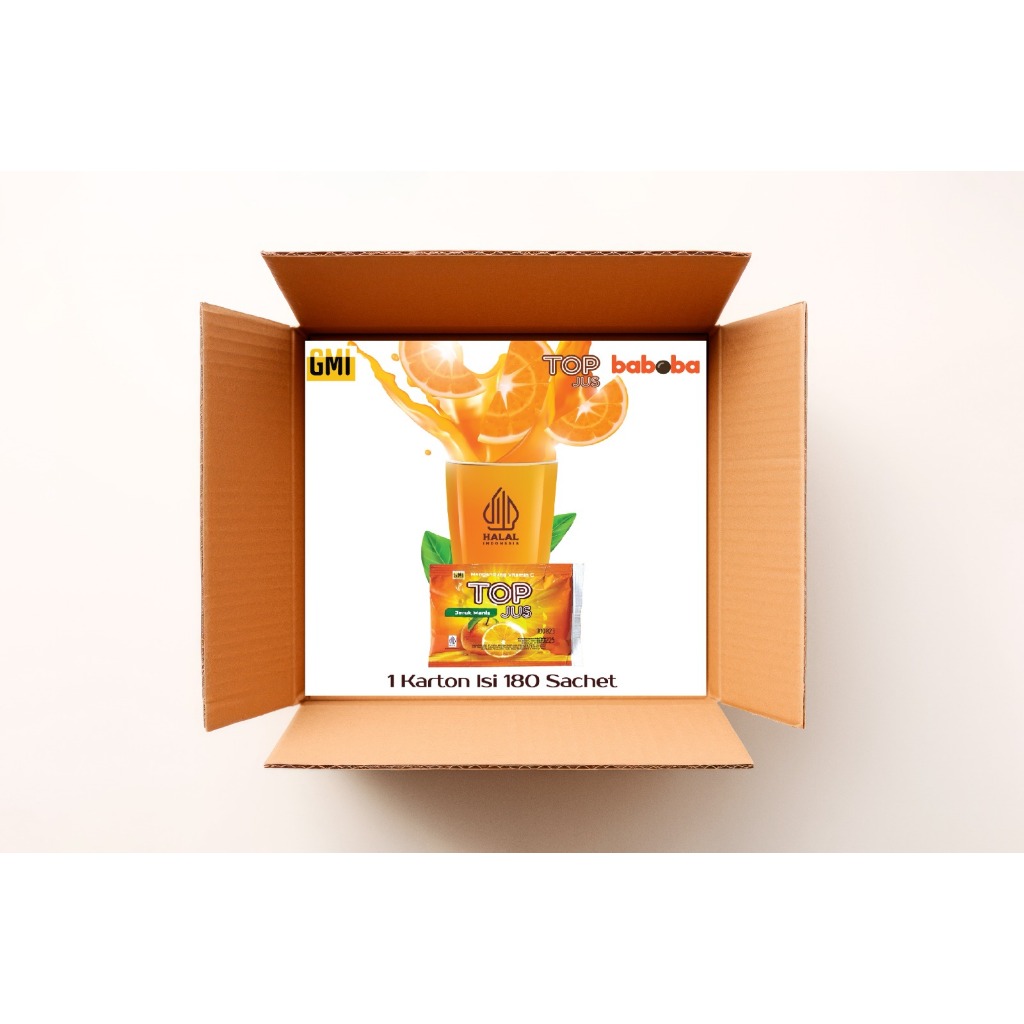 

MINUMAN INSTAN RASA JERUK MANIS - TOP JUS ISI 180 SACHET [1 KARTOON]