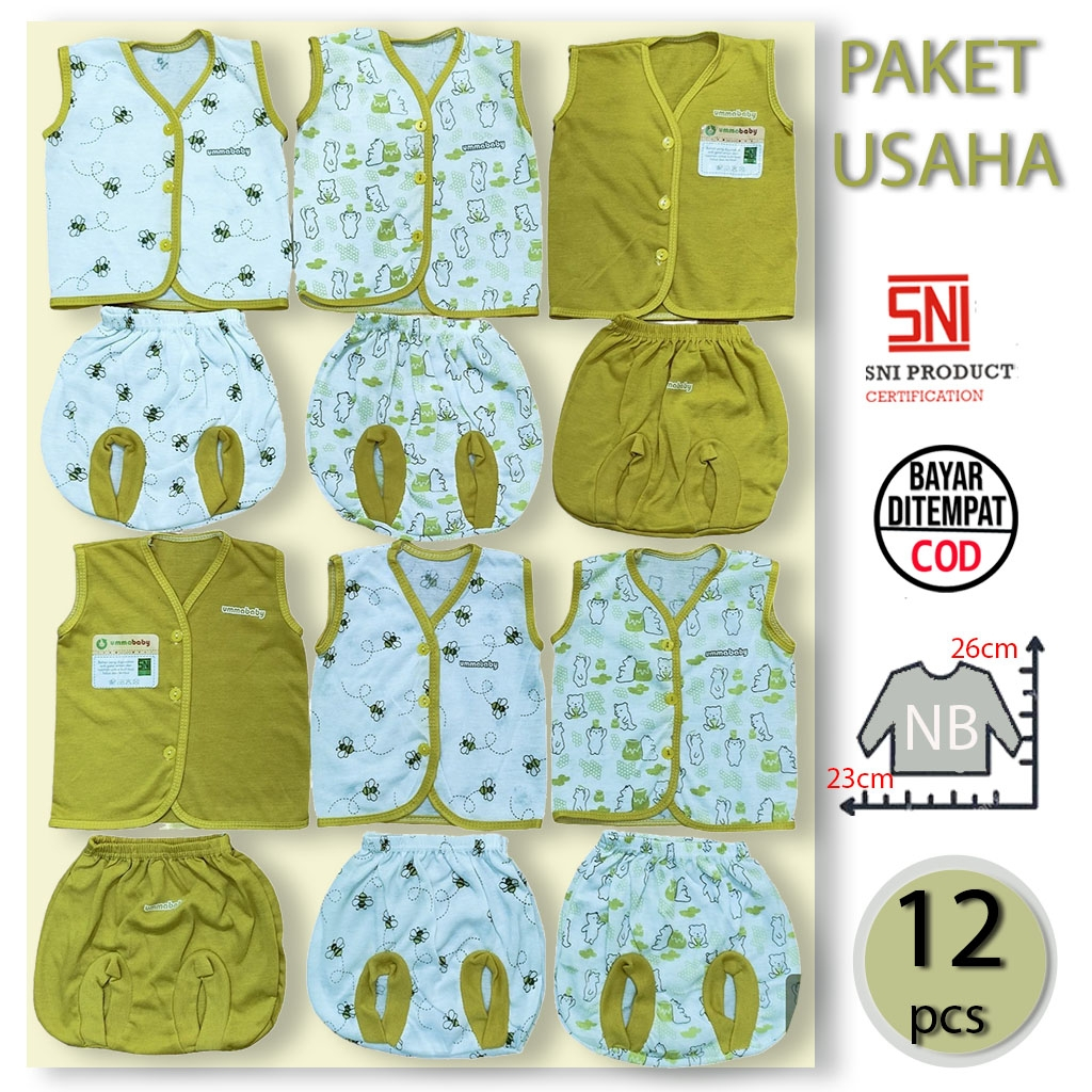 PAKET USAHA 1 Lusin/6 Set Baju Bayi Buntung Celana Piyama Setelan Newborn Baru Lahir Atasan Murah Lu