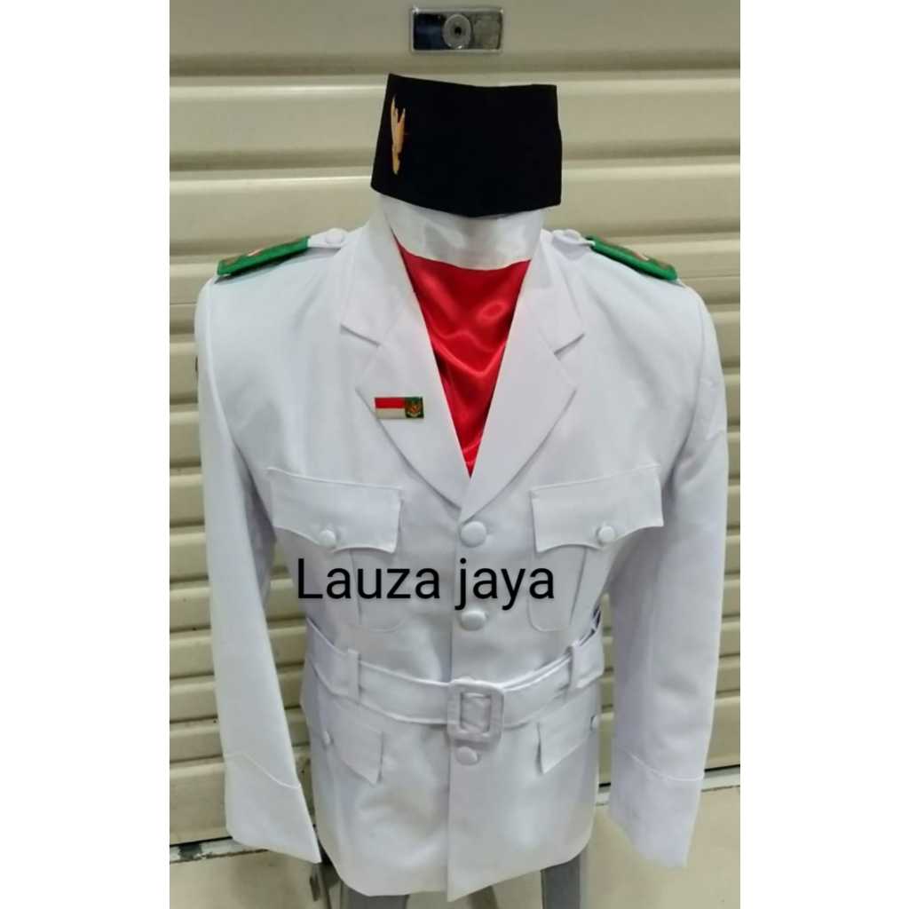 Seragam Paskibra plus Atribut Pria/Wanita - satu set seragam plus atribut paskibra pria/wanita