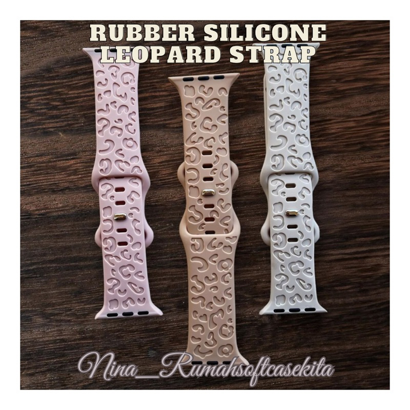 STRAP SILICONE RUBBER MOTIF LEOPARD SMARTWATCH JAM TANGAN