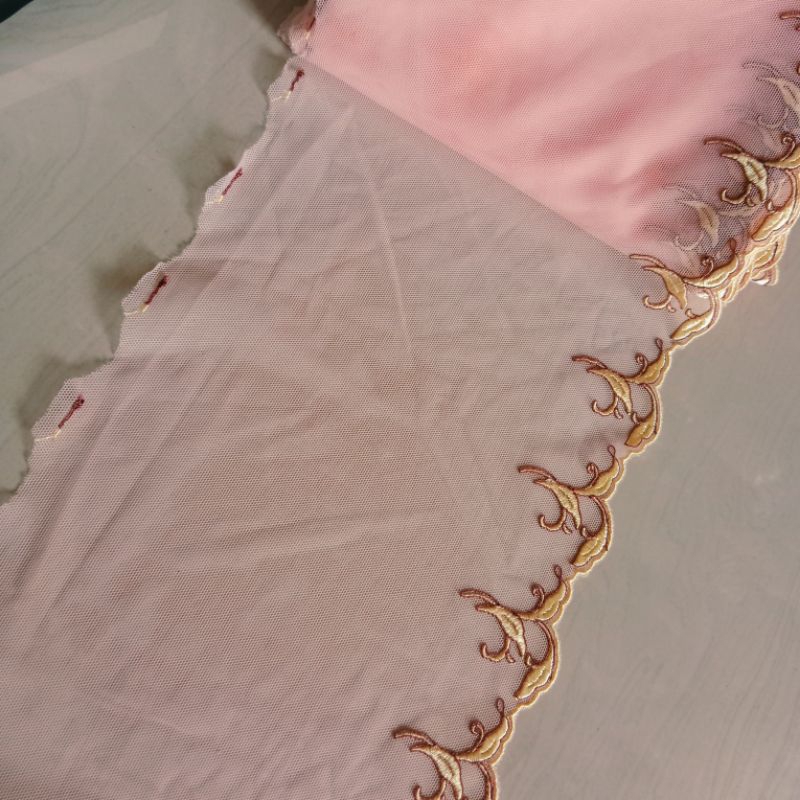 renda tile lebar 20cm warna salem