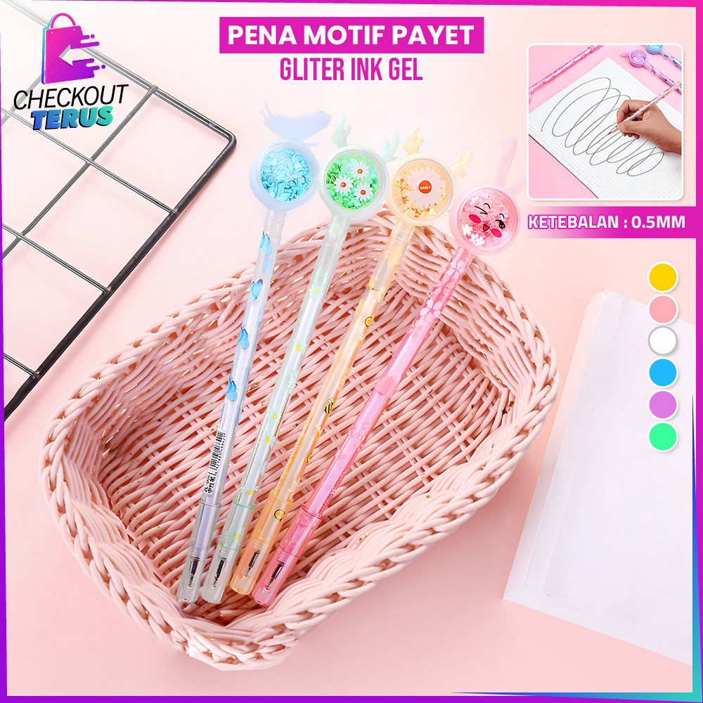 

CT A90 Pulpen Gel Bunny 0.5mm Payet Gliter Black Ink Gel Pena Daisy Pena Gel Pastel Alat Tulis Karakter Pena Kupu Perlengkapan Sekolah Kantor