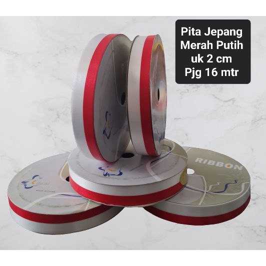 

Pita Jepang Merah Putih Roll uk 2 cm