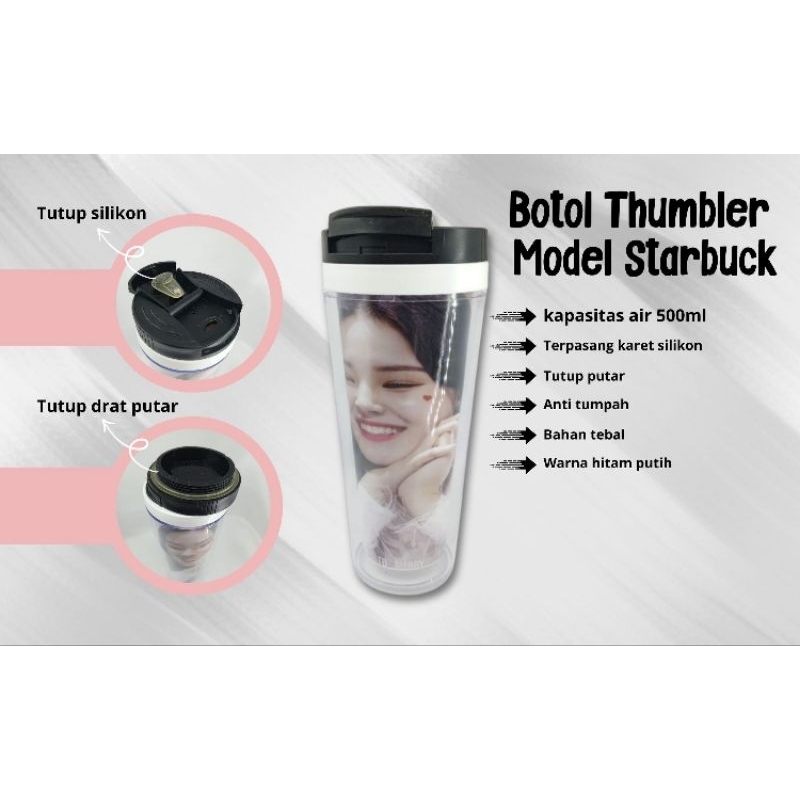 Botol minum custom/botol minum thumbler model STARBUCK
