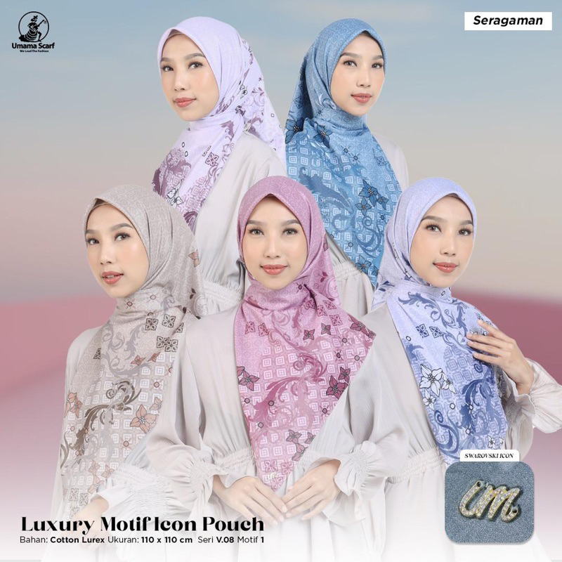 Umama Scarf Motif Jilbab Segiempat Luxury Print Lc