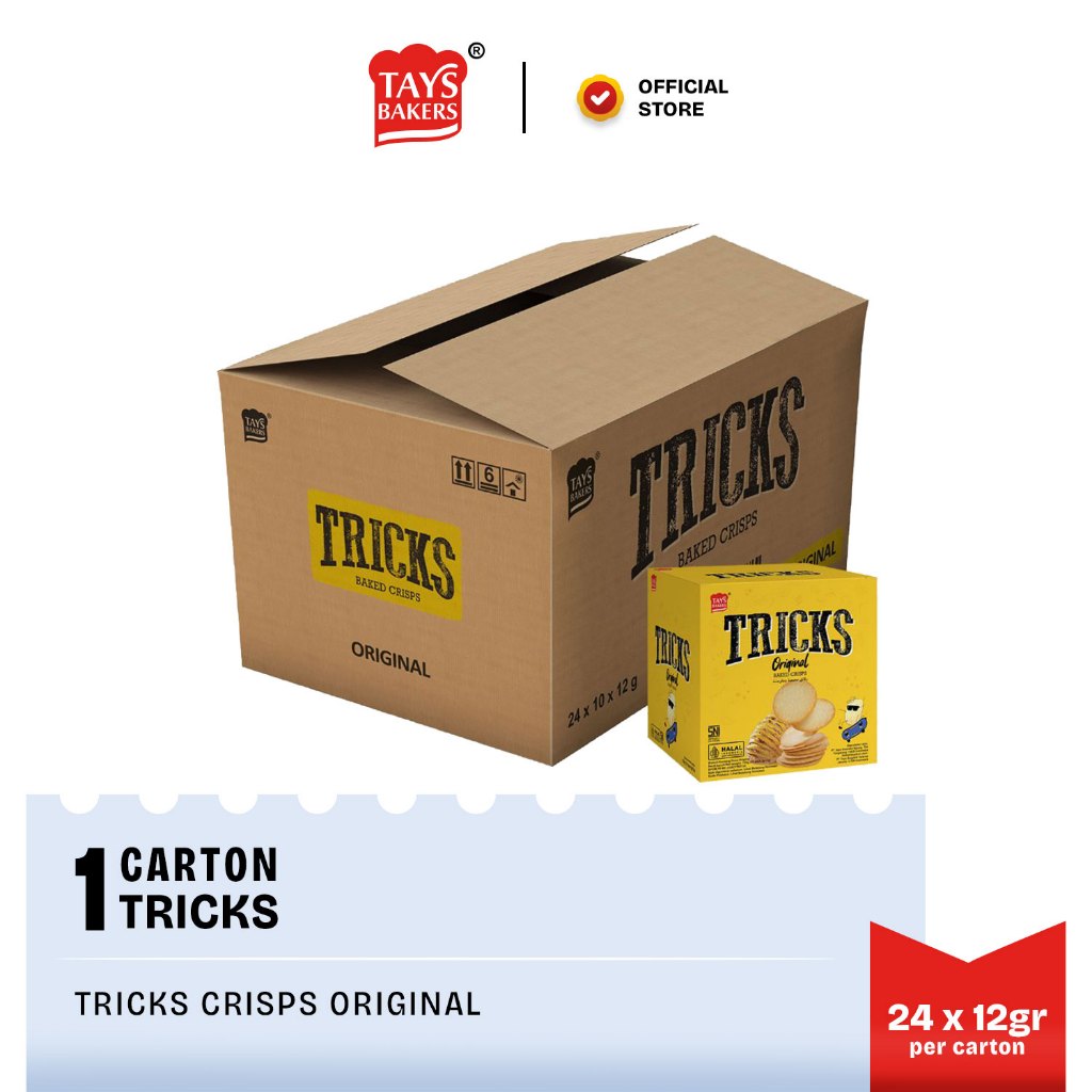 

GROSIR TRICKS CRISPS ORIGINAL POTATO BAKED - CARTON (24X10X15)