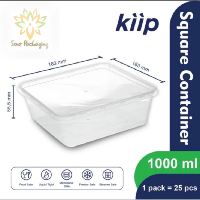 Thinwall 1000ml square,persegi ,KIIp