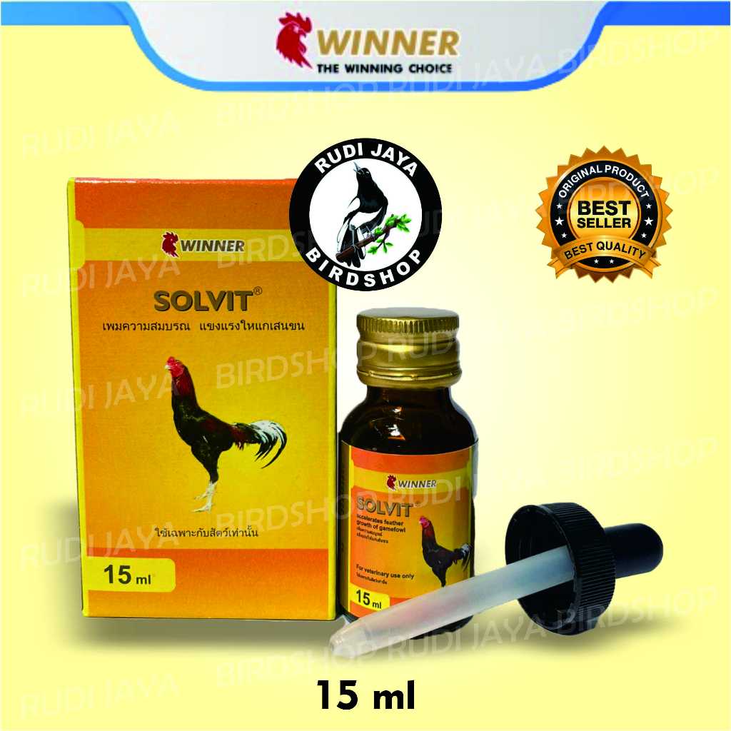 WINNER SOLVIT 15 ML MEDION VITAMIN AYAM BURUNG BEBEK MEMBANTU PROSES RONTOK BULU MABUNG MOULTING