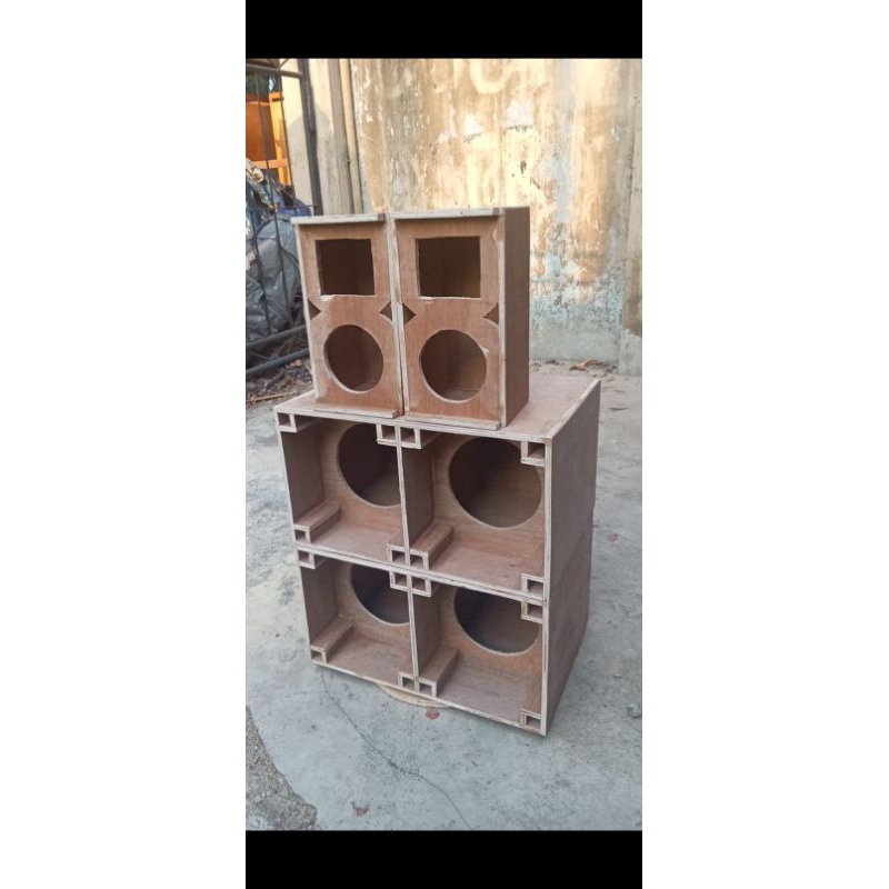 satu set box miniatur Line array 4inch. planar dobel 6in