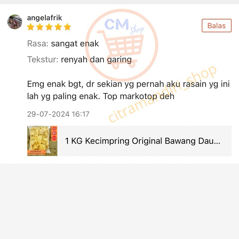 

pink 1 KG Kecimpring Singkong Bawang Daun / Comring Bawang / Gemblong khas Kuningan