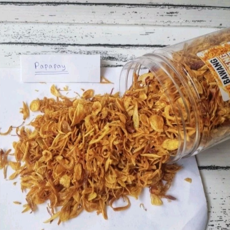 

Bawang Goreng Murni tanpa tepung toples 500ml