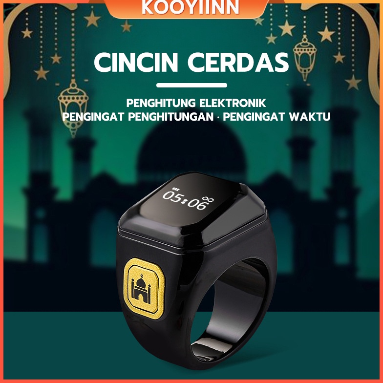 KOOYIINN Ziker Ring Smart Digital Tasbih Cincin Digital Zikir Ring Smart Ring Tasbih  SR1 k WX4