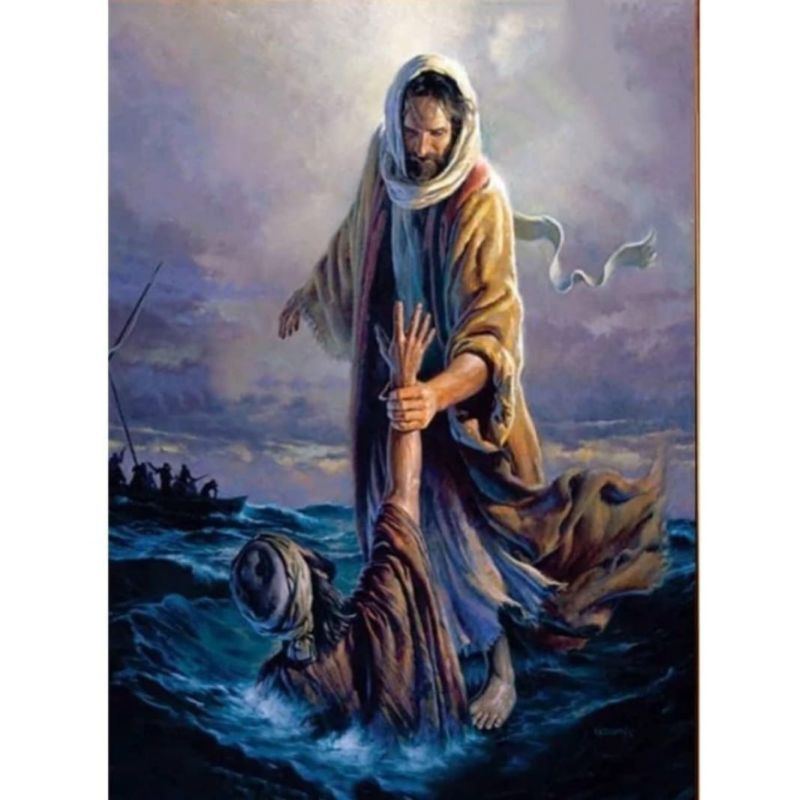 Lukisan kanvas  Yesus plus frame / lukisan dinding