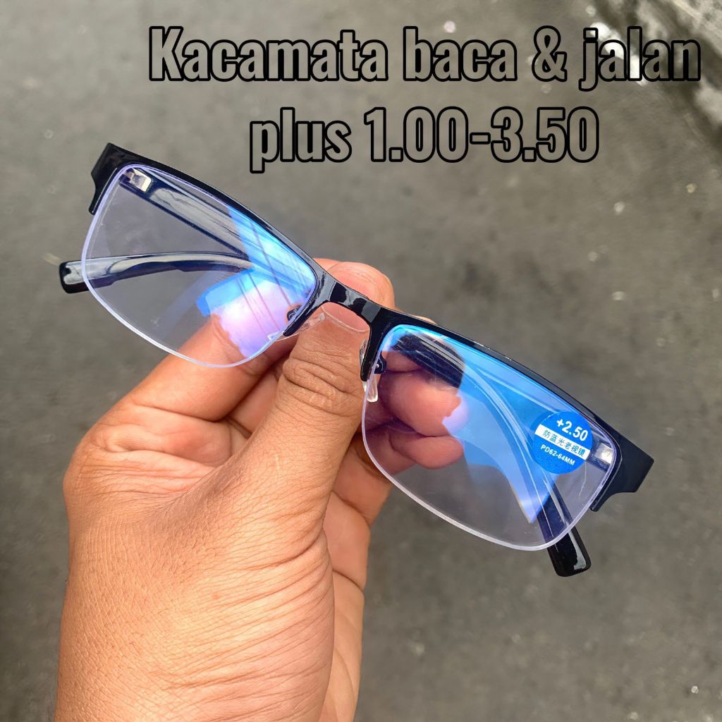 Kacamata Baca Plus Baca Dan Jalan Lensa Frame Titanium Lensa Optik Pria wanita