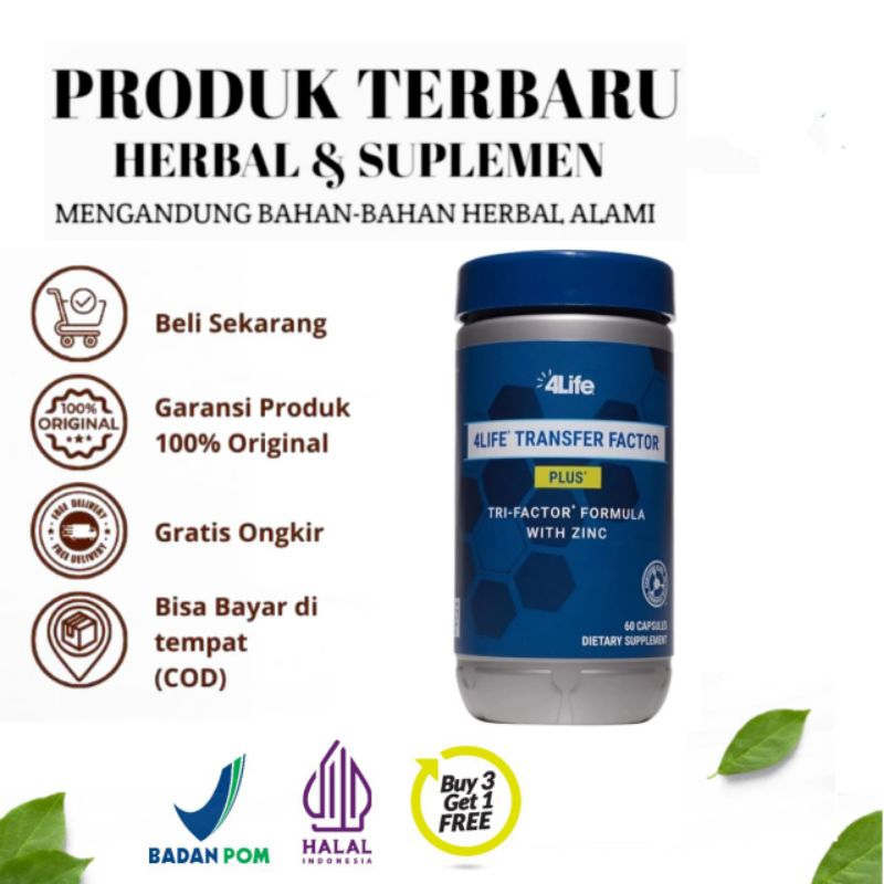 TF PLUS ORIGINAL 4LIFE TRANSFER FACTOR PLUS 1Botol Isi 60 Capsule