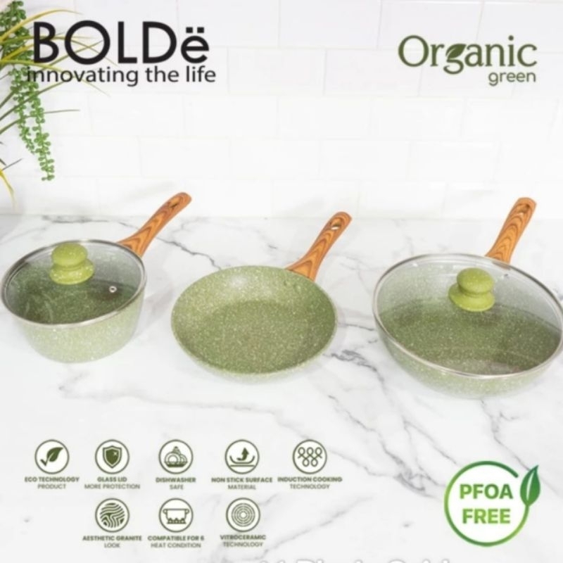 Bolde Panci set organic 5pcs Green Super Pan Bolde Organic Green