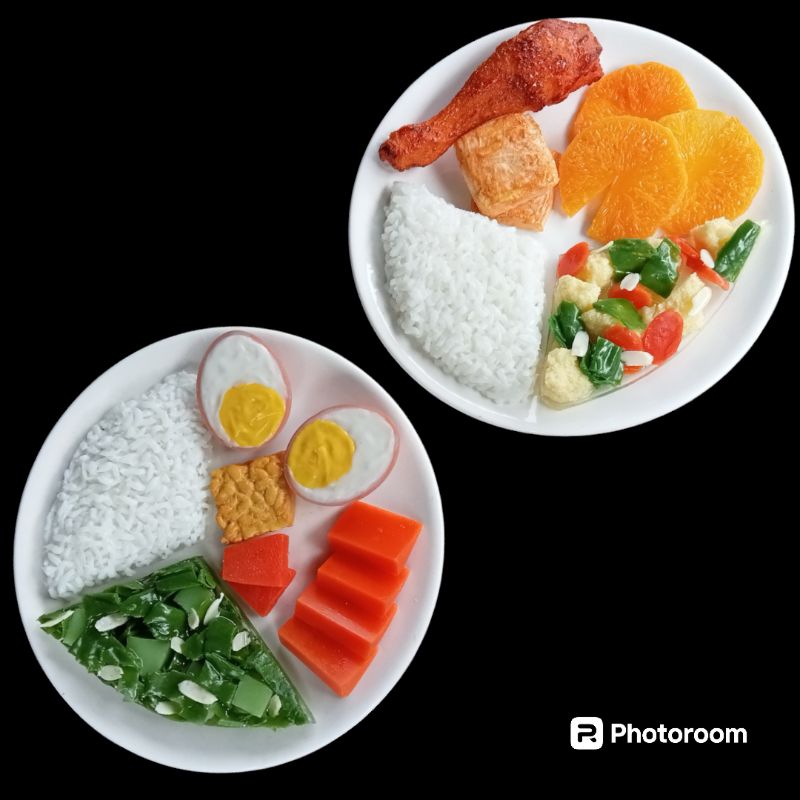 Replika Makanan 4 sehat 5 sempurna - cocok untuk display - hiasan - mainan anak