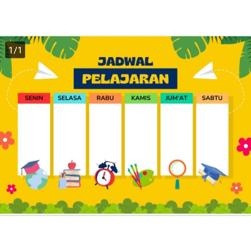 

Poster Jadwal Pelajaran Sekolah