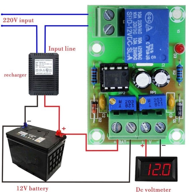 Terbagus Module Charger Batterai Accu modul Cas Otomatis Aki 12V DC Adable