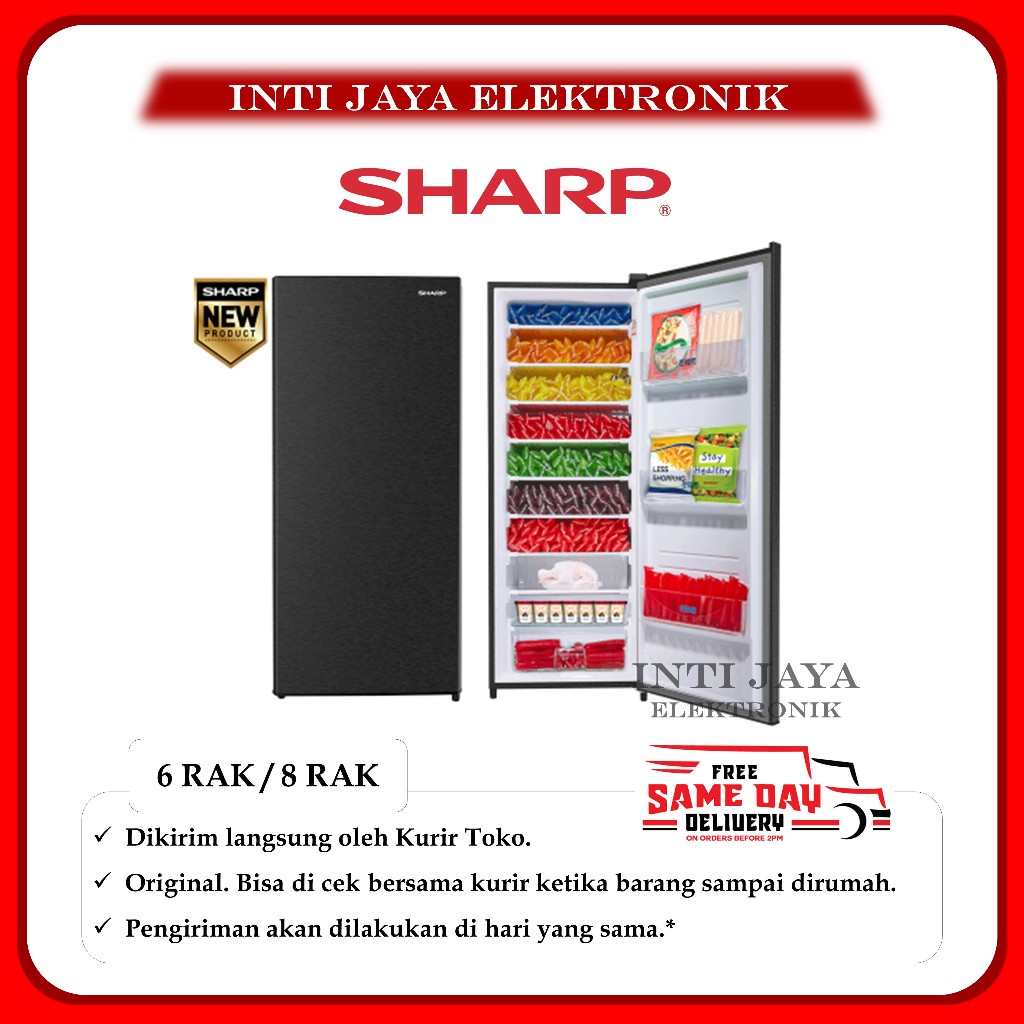 FREEZER BERDIRI SHARP 6 RAK / 8 RAK SHARP FREEZER ES BATU FJM186AHS FJM198AHS || FJM 186 AHS 198 FJM
