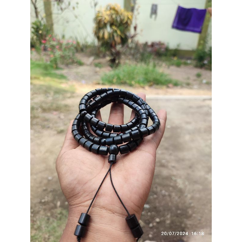 TASBIH KAYU GALIH KELOR ASLI HITAM ISI 108 BUTIR UNTUK UMAT BUDHA/TASBEH BUDHA KAYU KELOR ASLI