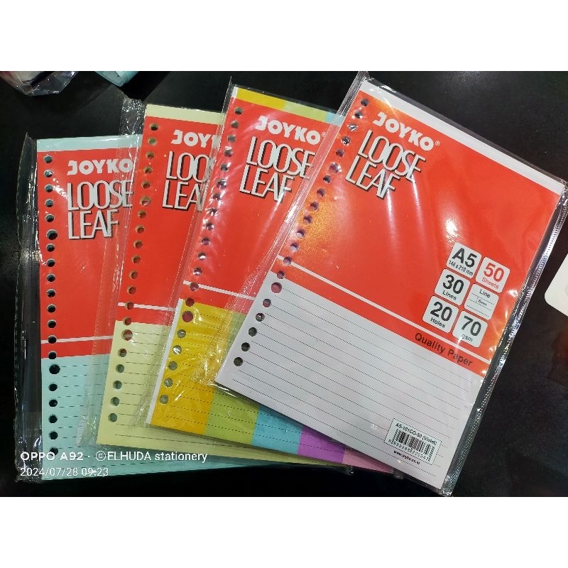 

looseleaf joyko A5 50 warna