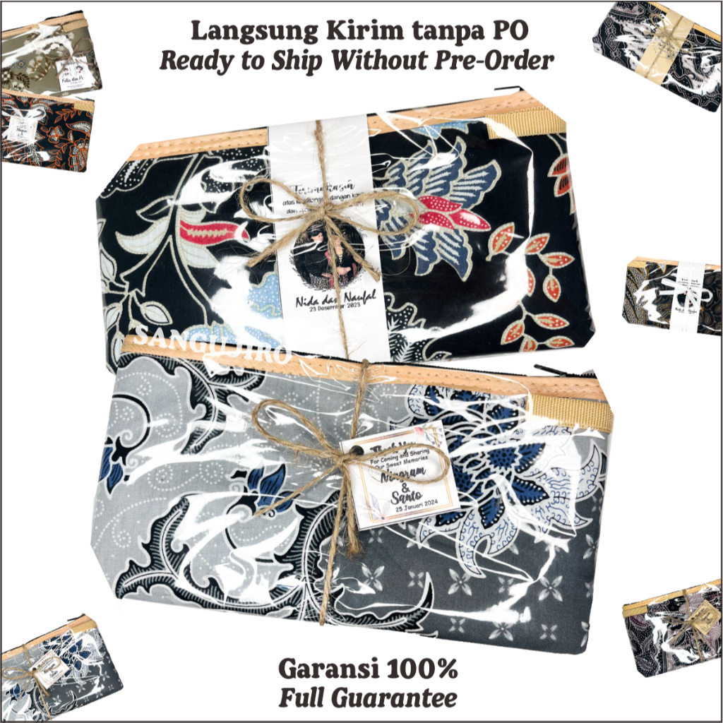 Paket Hemat 50 Pouch batik ukuran 19 x 11 cm dompet batik souvenir pernikahan dompet batik khas jogj
