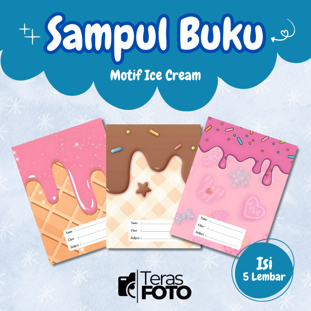 

(Isi 5 Lembar) SAMPUL BUKU MOTIF ESTETIK ICE CREAM / SAMPUL BUKU TULIS SIDU CAMPUS BIGBOSS / SAMPUL BUKU BOOK COVER A5/B5 / SAMPUL BUKU AESTHETIC