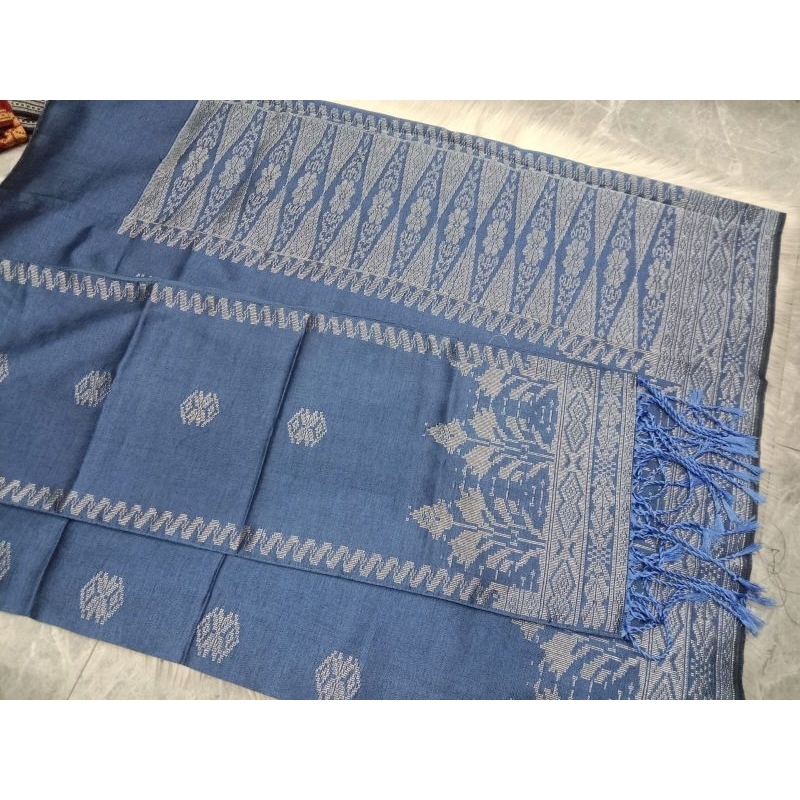 Songket silungkang warna denim songket Padang