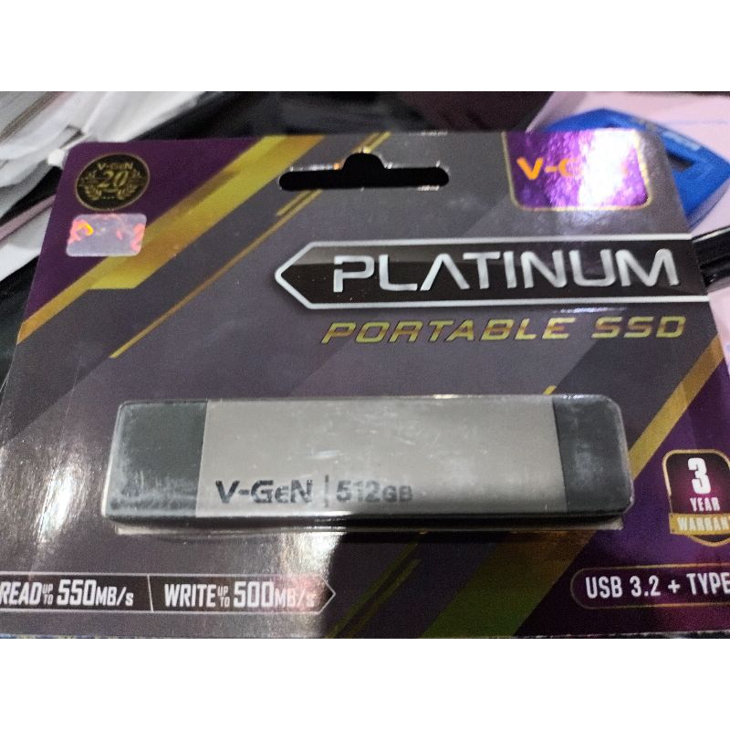 SSD Portable Dual Drive USB C 512Gb VGen Paltinum