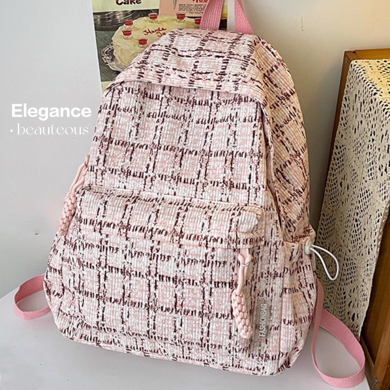 【COD】Tas Rajut Bulu Berbulu Berwarna Pelangi untuk Wanita/Tas Sekolah lucu Wanita import fashion bac