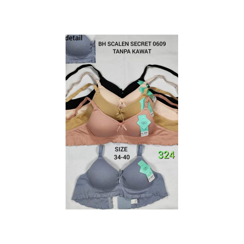 Bra/BH Rajut Scalen Secret 0609/0309 Tanpa Kawat Ukuran 34-40