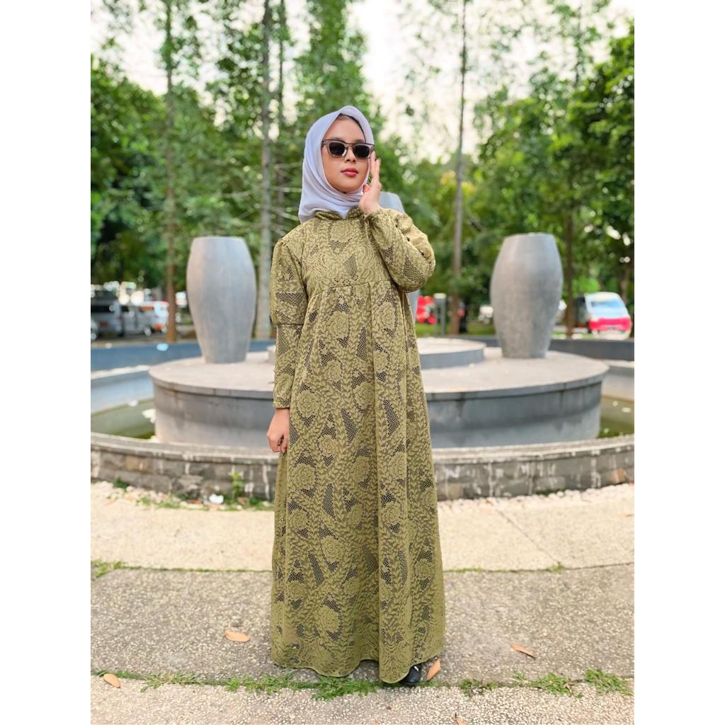 Baju Gamis Remaja Terbaru Brukat usia 5-17 tahun Gamis anak perempuan Gamis model lebaran 2025