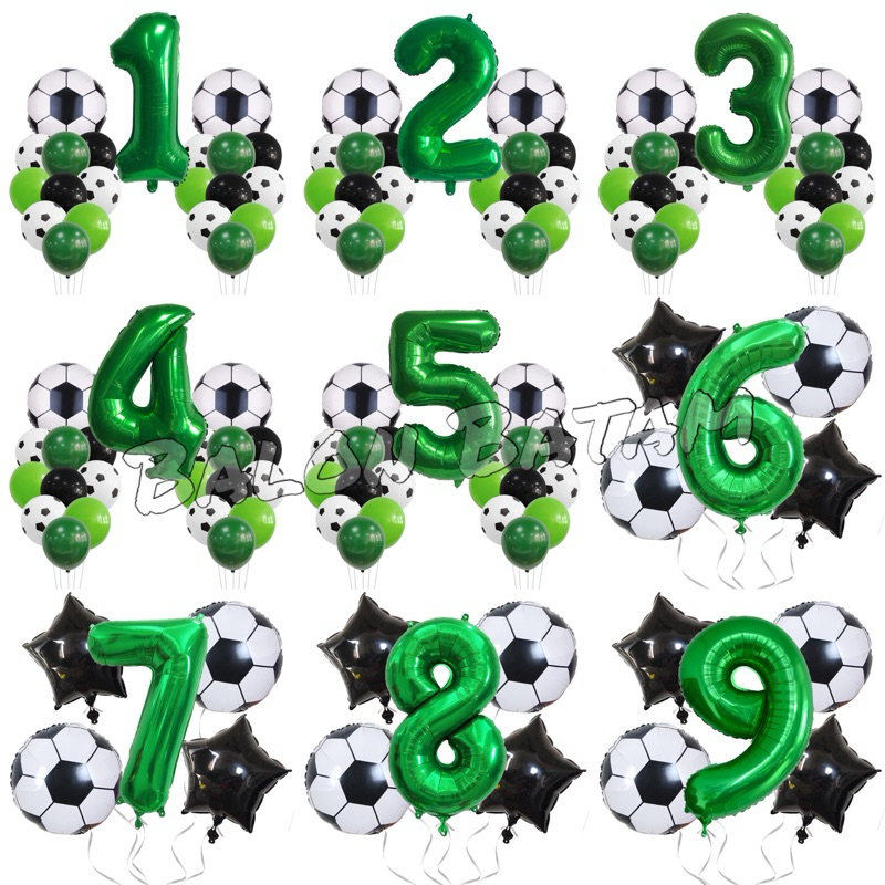 Paket MINI Balon motif Bola Angka Set
