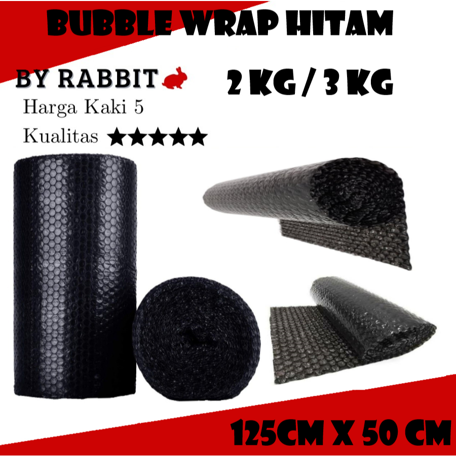 

BUBBLE BLACK WRAP 125cm x 50m ( KHUSUS GOSEND / GRAB )