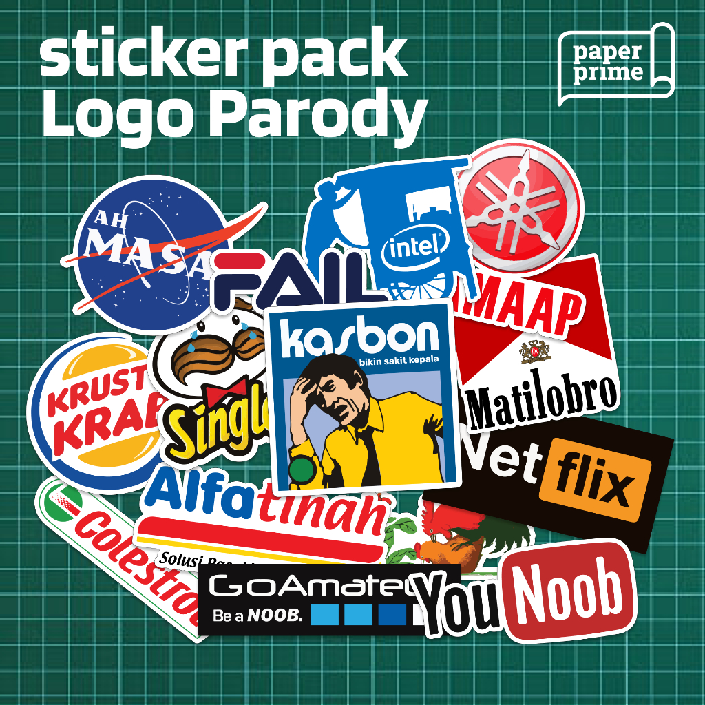 

Sticker Pack Parody Logo Brand Lucu Waterproof | Stiker Dekorasi Tumblr, Laptop, Hp, Helm, Motor