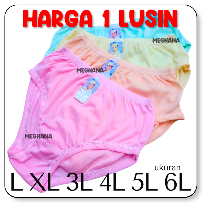 (L XL 3L 4L 5L 6L) 12 PCS CELANA DALAM WANITA 1 LUSIN GROSIR CD WANITA PUTRI YULIANA