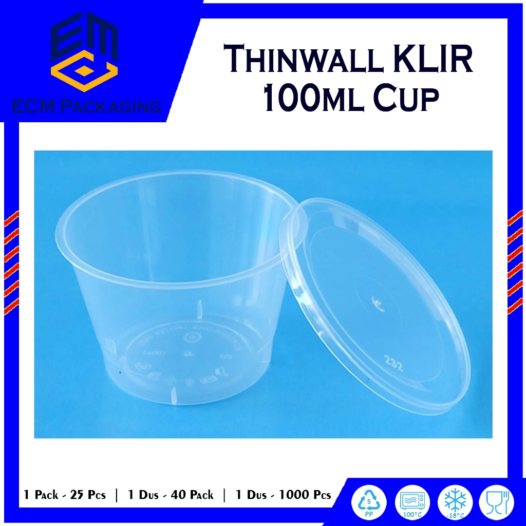THINWALL KLIR CUP 100ML 25PCS | THINWALL CUP PUDING 100ML