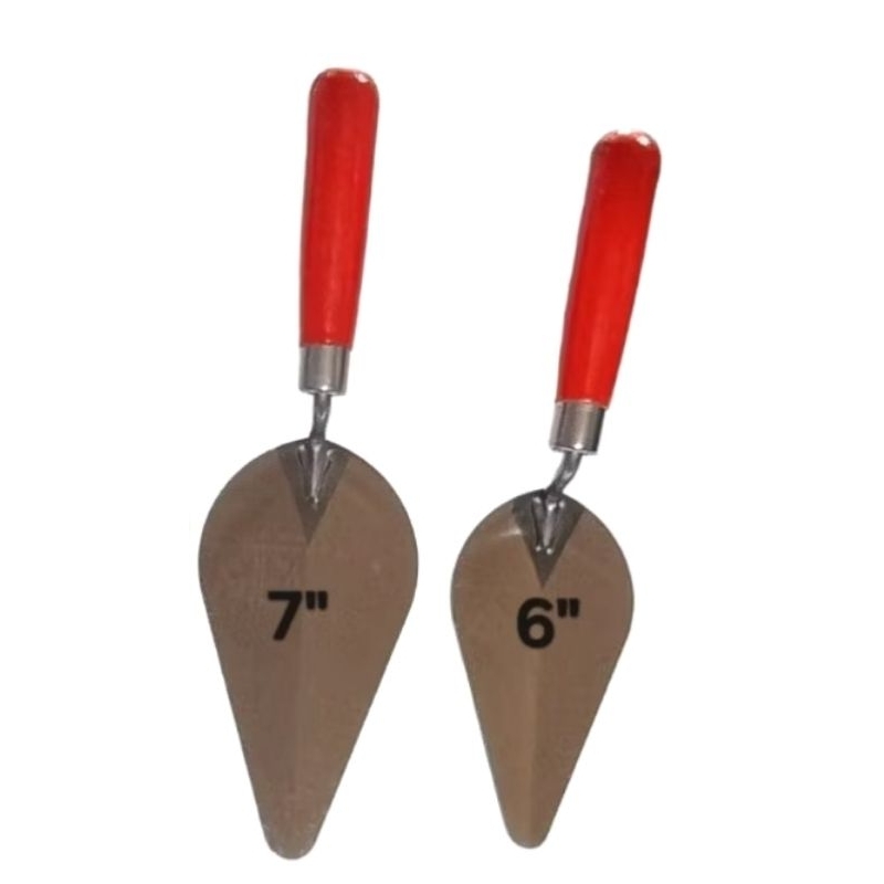 Sendok Semen Lancip 6" Gagang Kayu Kokon / Sekop Kecil / Centong Semen