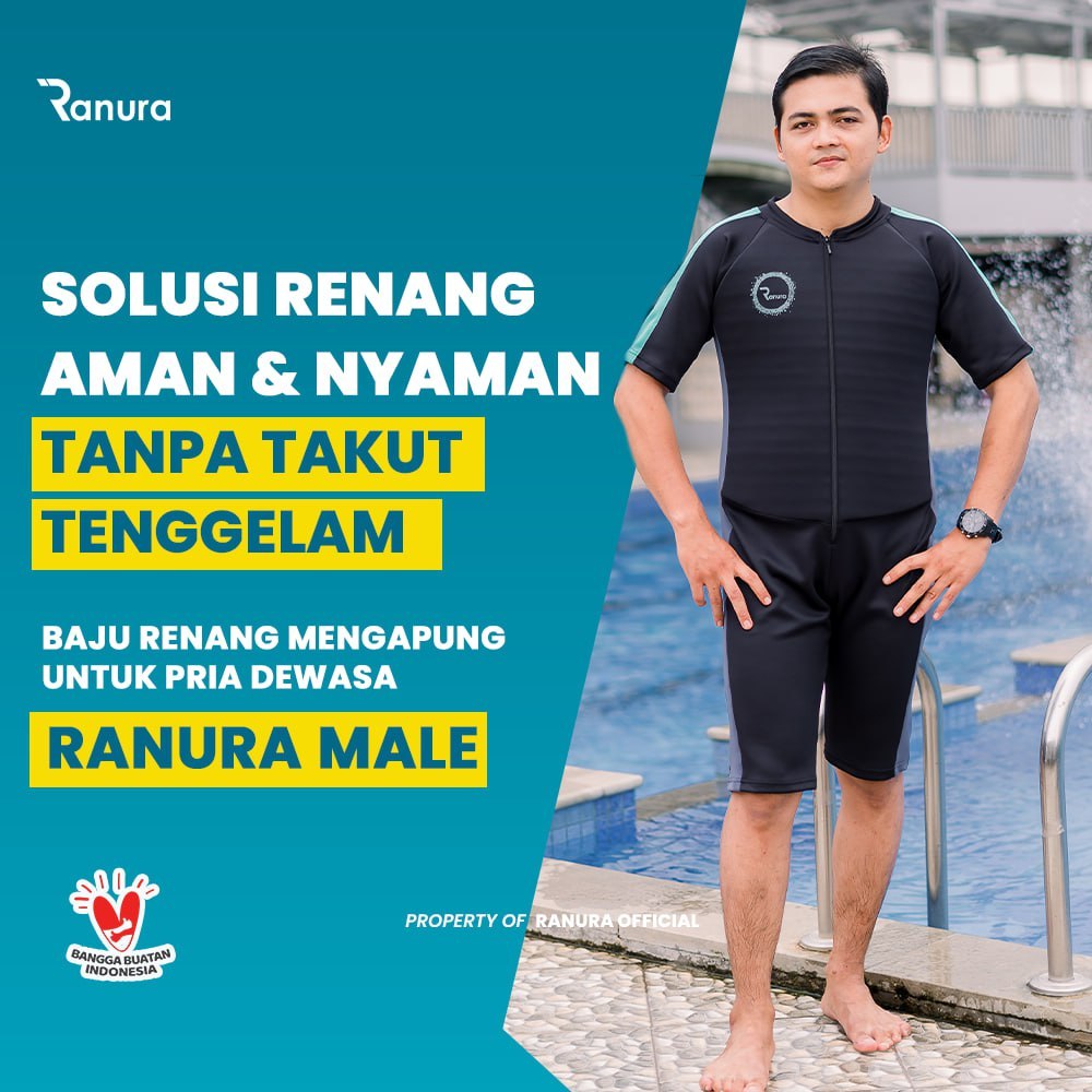 New Baju Renang Mengapung Pria Dewasa Ranura Male Alat Terapi Renang