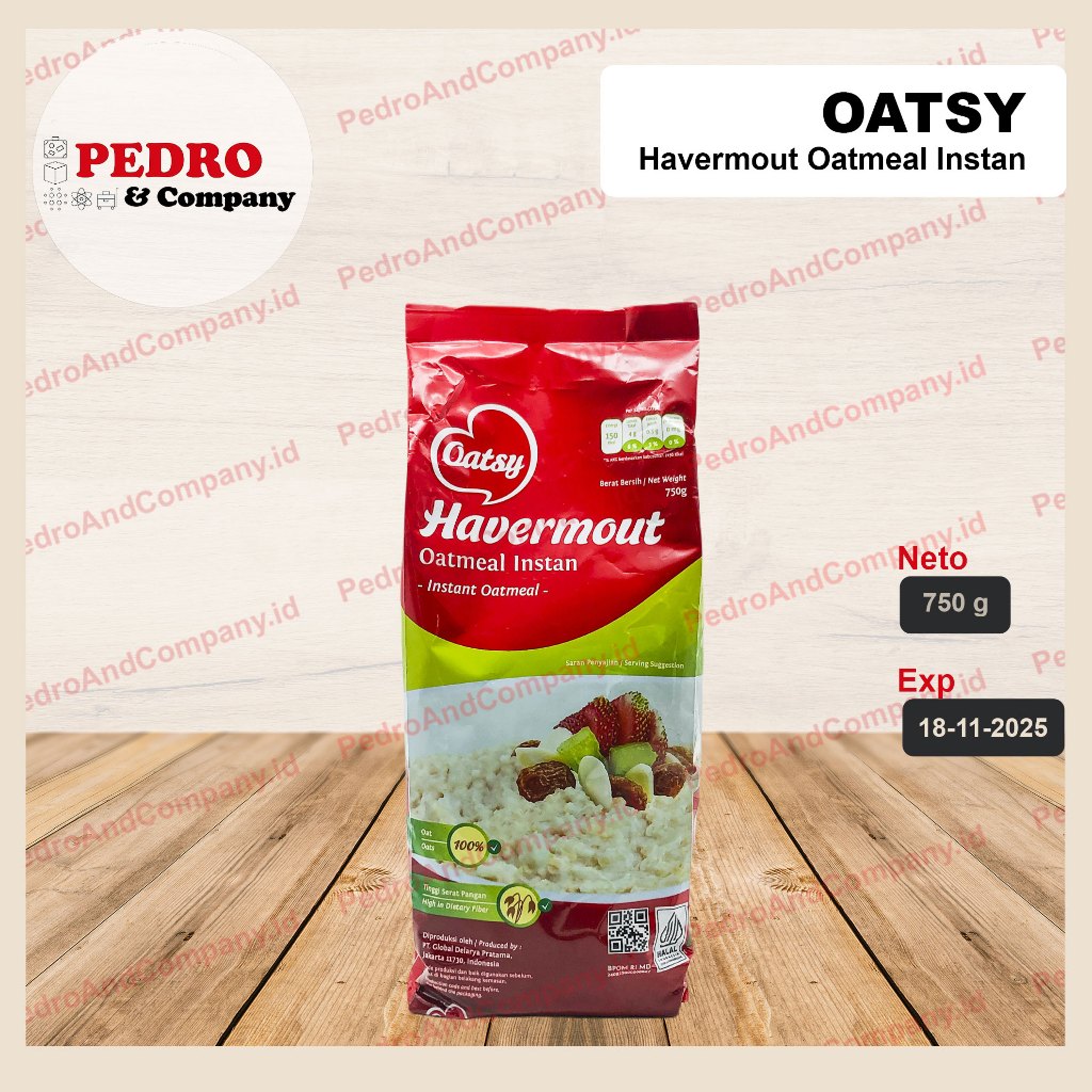 

Oatsy havermout instant oatmeal 750 gram - biji diet oat, tinggi serat, makanan sehat sarapan