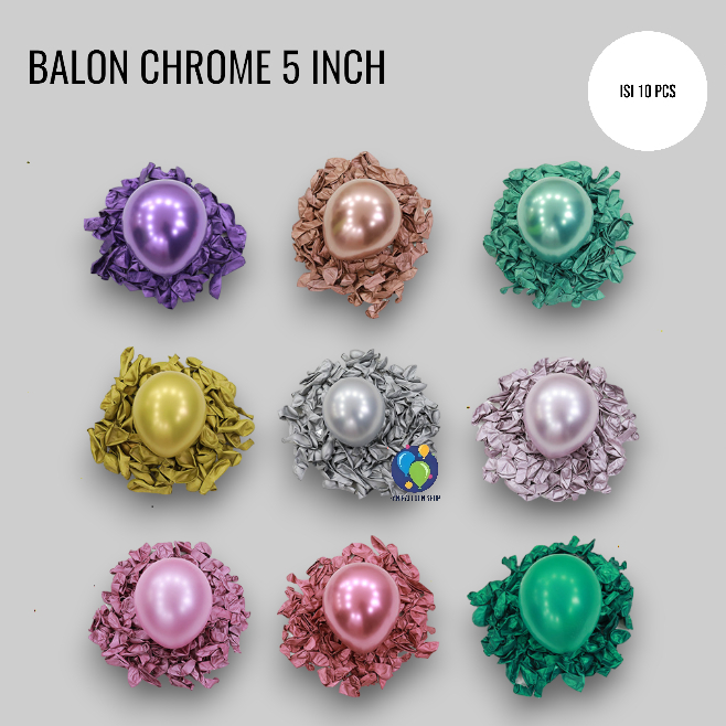 Balon Chrome 5 Inch / Balon Latex Chrome 5 Inch / Balon Latex Metalik Chrome