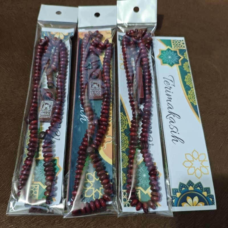 Rpahala tasbih kayu 99 tasbih kemas souvenir tasbih hitam tasbih maroon tasbih Indonesia