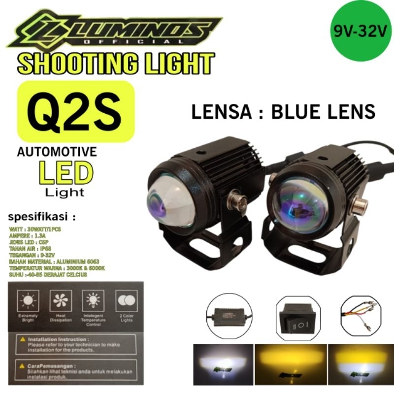 LAMPU SOROT Q2S LUMINOS 1set/2pcs