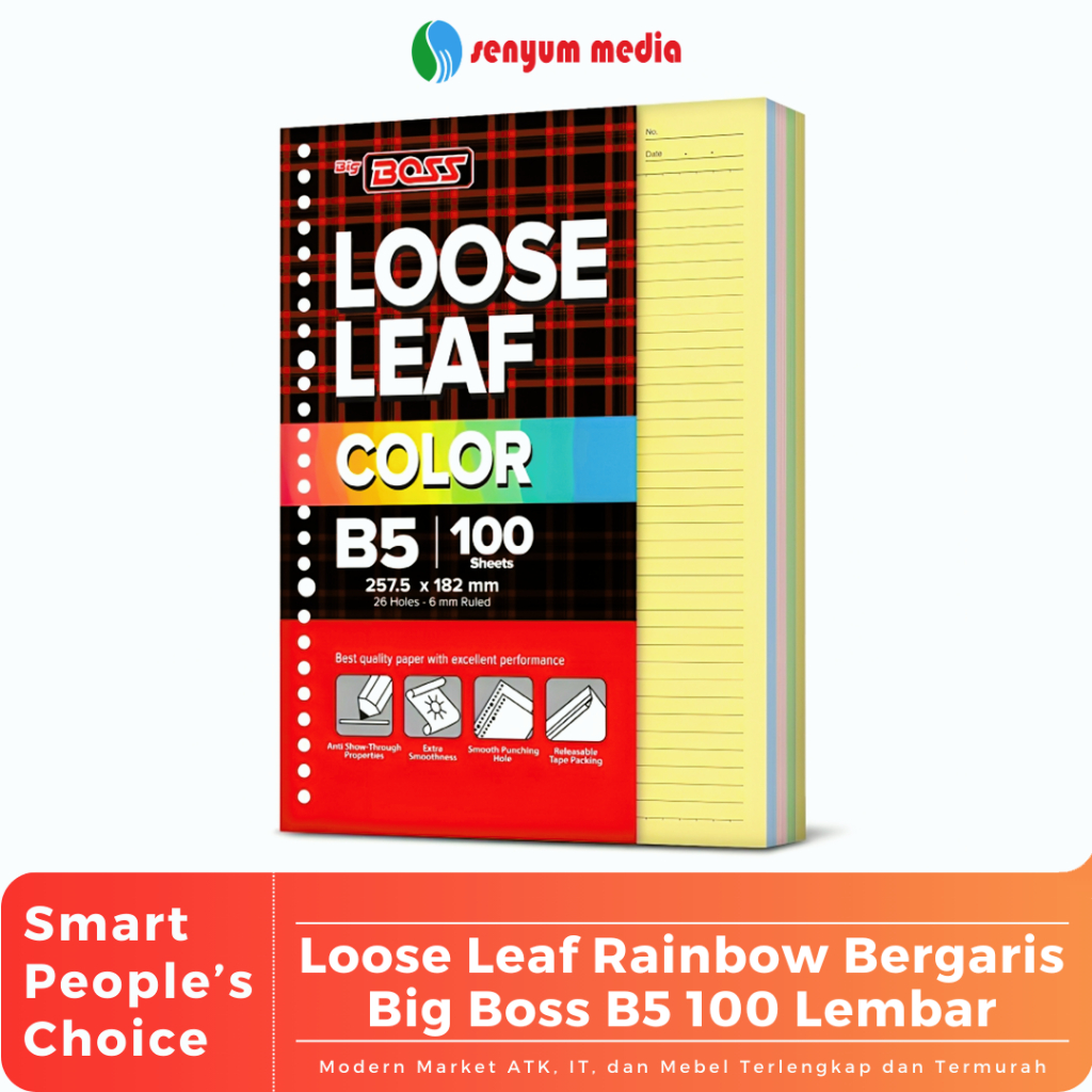 

Loose Leaf Rainbow Bergaris Big Boss B5 100 Lembar (1 Pcs Isi 100 Lembar) (S:PCS)