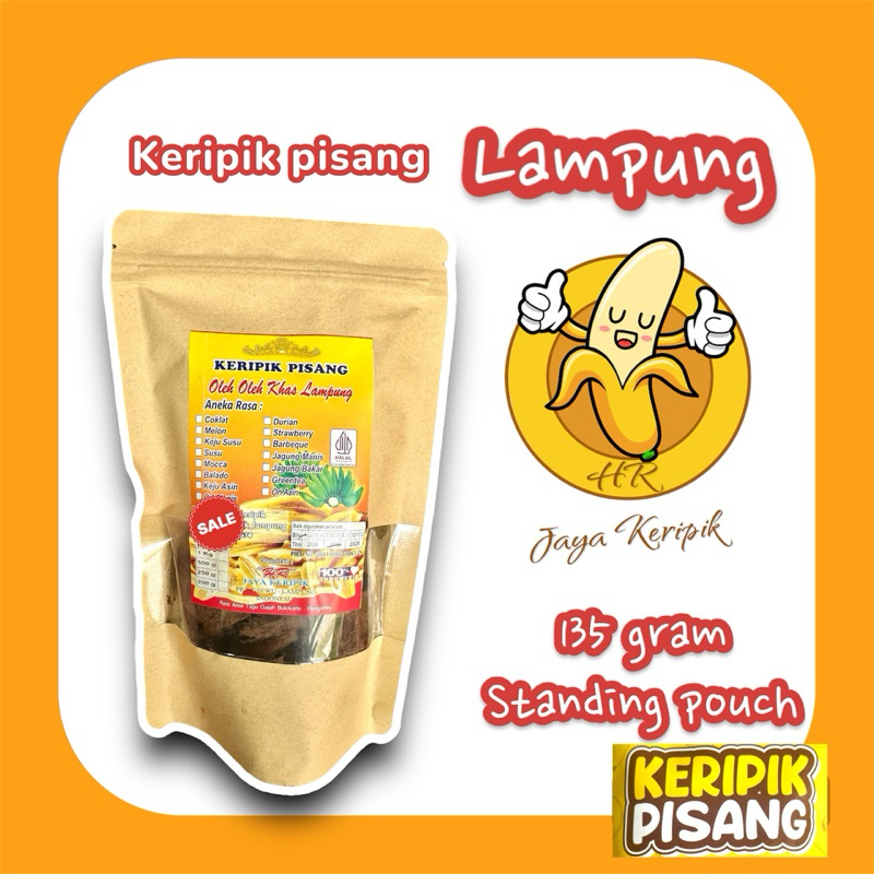 

KEMASAN EKONOMIS (135g) keripik pisang coklat & aneka rasa khas lampung