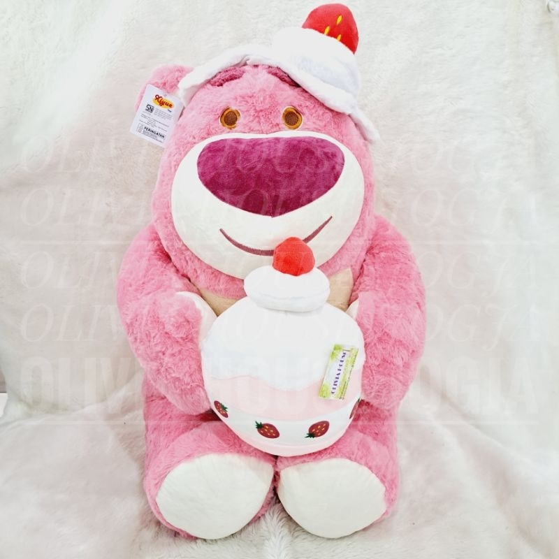Boneka Lotso Tart Pink Jumbo Boneka Lotso Strawberry Cake Jumbo Boneka Sit Lotso Kue Pink Jumbo