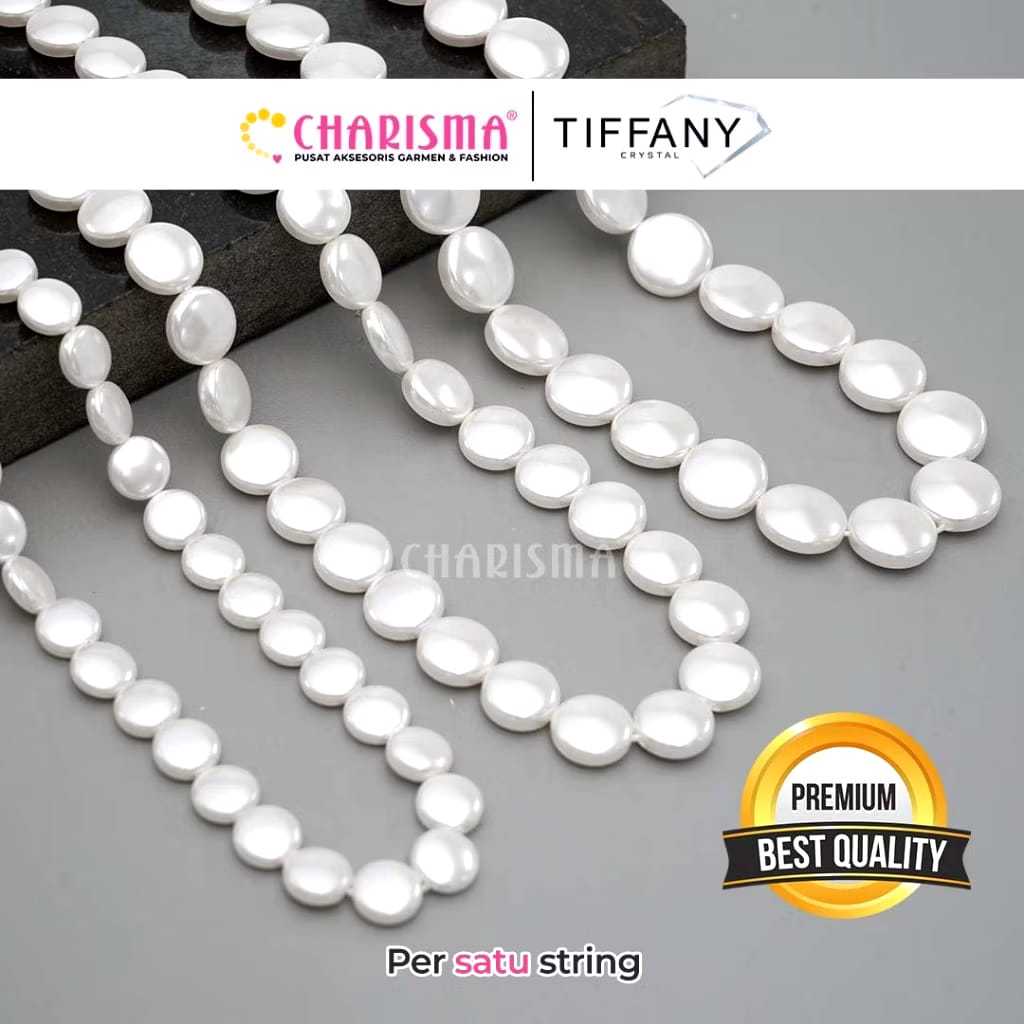 Charisma Mutiara Tifanny Flatround - Mutiara Premium / Manik Mutiara 10mm