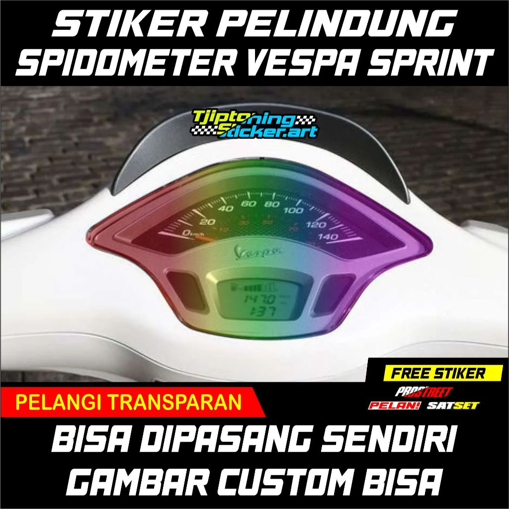 STIKER SPEEDOMETER TRANSPARAN VESPA MATIC  - VESPA SPRINT - VESPA PRIMAVERA