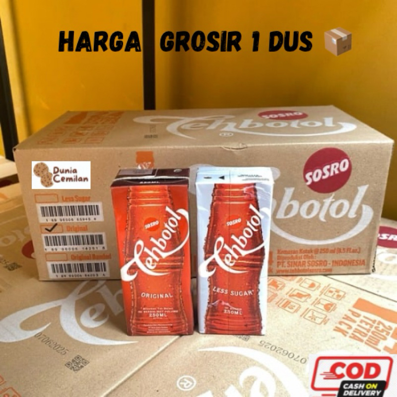 

[TERMURAH!] Teh Botol Kotak 250ml 1 DUS isi 24 PCS - Teh Botol Sosro Grosir 1 Karton Murah Asli